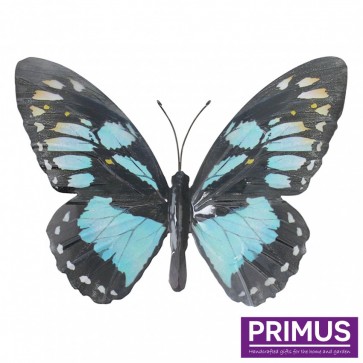 Metal Butterfly in Light Blue and Black