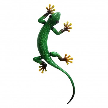 Metal Gecko Wall Art - Green