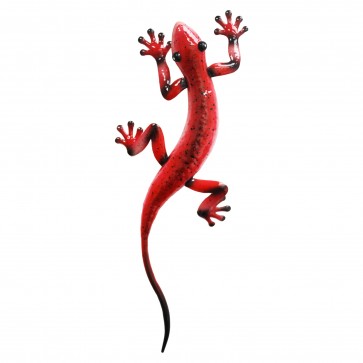 Metal Gecko Wall Art - Red