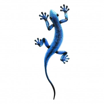 Metal Gecko Wall Art - Blue