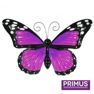 Large Metal Butterfly with Flapping Wings Purple