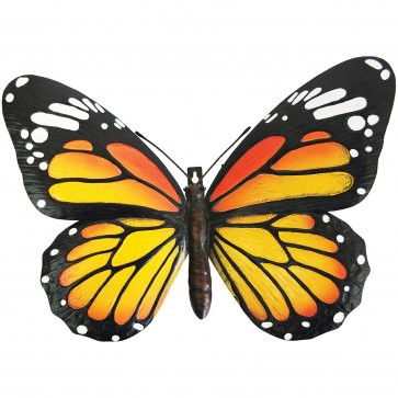 Small Metal 3D Butterfly Wall Art - Orange