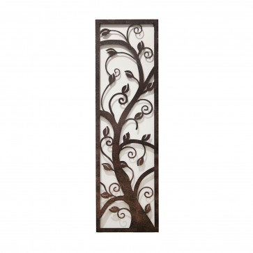 Narrow Portrait Rusted Metal Tree Wall Art