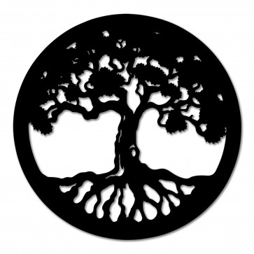 Black Metal Round Tree of Life Wall Art