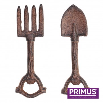 Cast Iron Set of Two Garden Tool Bottle Openers