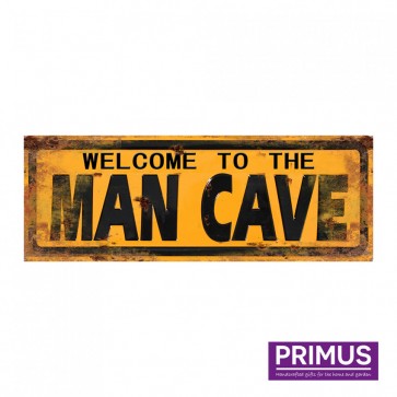 Welcome To The Man Cave Plaque - 36 x 13cm