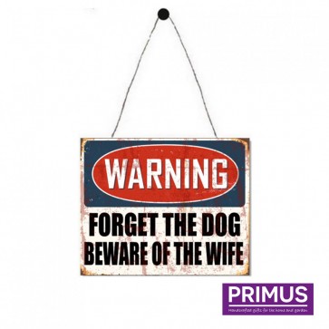 Warning Beware Of The Wife Plaque - 25 x 20cm