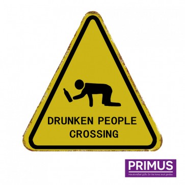 Drunk People Crossing Road Sign Plaque - 35 x 35cm