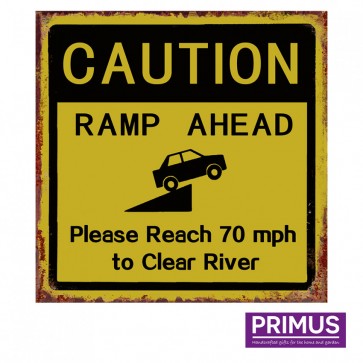 Caution Ramp Ahead Road Sign Plaque - 35 x 35cm