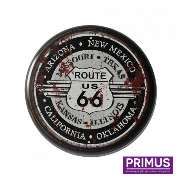 Route 66 Metal Circle Plaque - 34cm