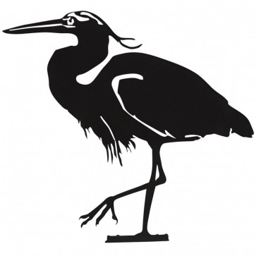 Heron Garden Silhouette with Fixing Plate in Black