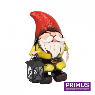 Metal Gnome with Candle Lantern