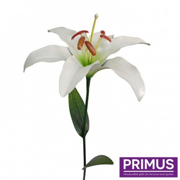 Giant Metal Lily Garden Stake - White