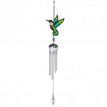 Stained Glass Hummingbird Wind Chime