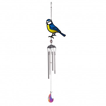 Stained Glass Blue Tit Wind Chime