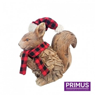 Wood Effect Xmas Squirrel