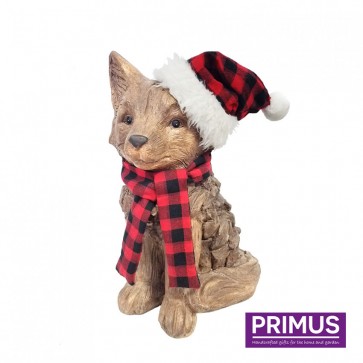 Wood Effect Xmas Fox