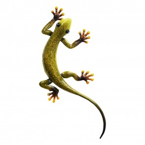 Metal Gecko Wall Art - Yellow