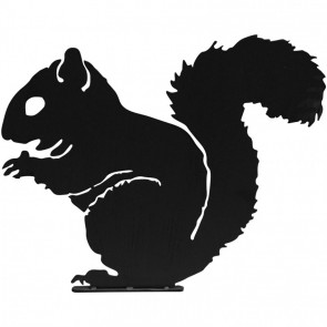Squirrel Garden Silhouette with Fixing Plate in Black