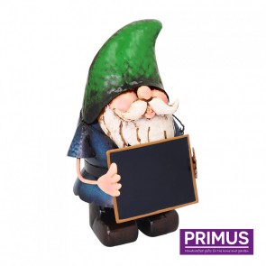 Metal Gnome with Chalk Board