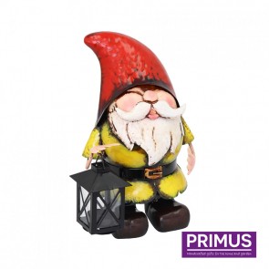 Metal Gnome with Candle Lantern