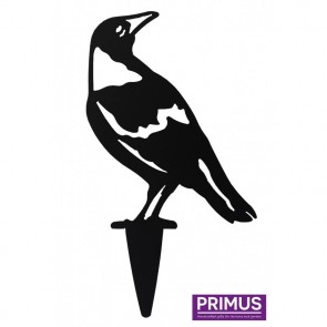 Crow 2 Garden Silhouette with Fixing Plate in Black
